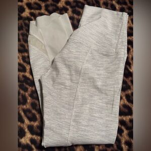 Lululemon Athletica Light Gray Striped Leggings